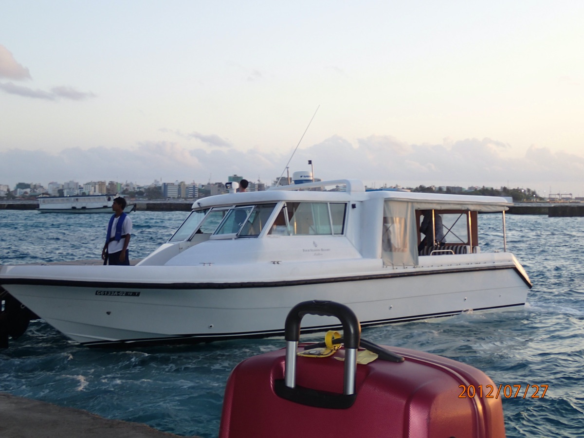 speedboat near Velana International Airport in Malé